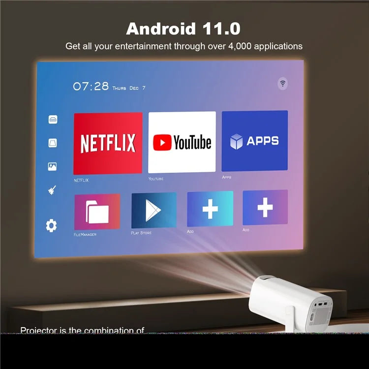 4K Android Smart Home Portable Projector