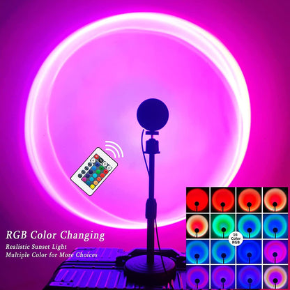 Remote Control RGB Sunset Lamp Projector 16 Colors Changing