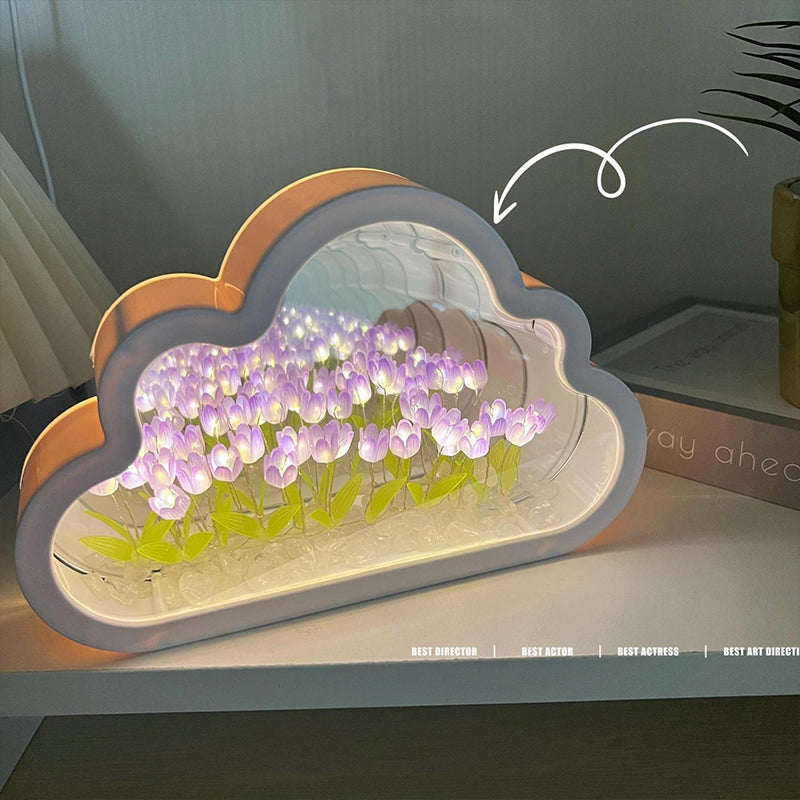 DIY Cloud Tulip Mirror Night Lamp