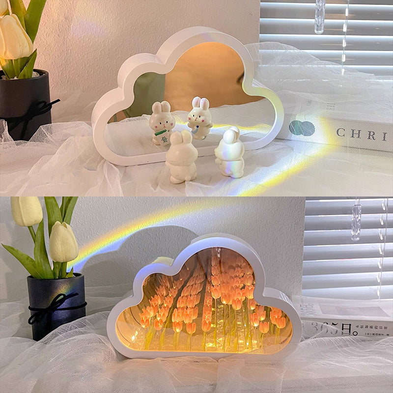 DIY Cloud Tulip Mirror Night Lamp