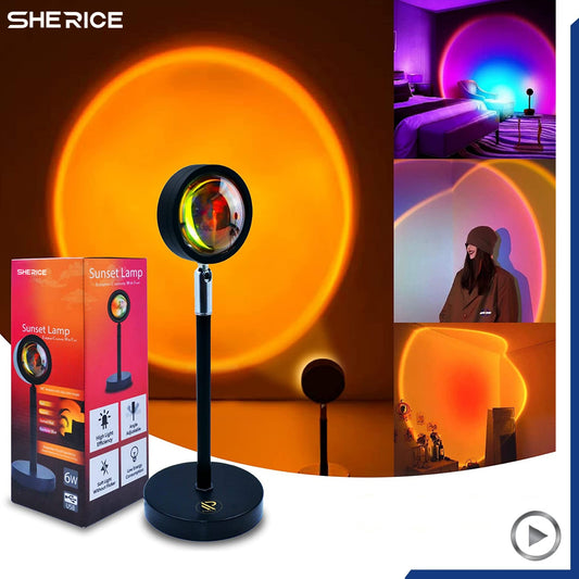 Remote Control RGB Sunset Lamp Projector 16 Colors Changing