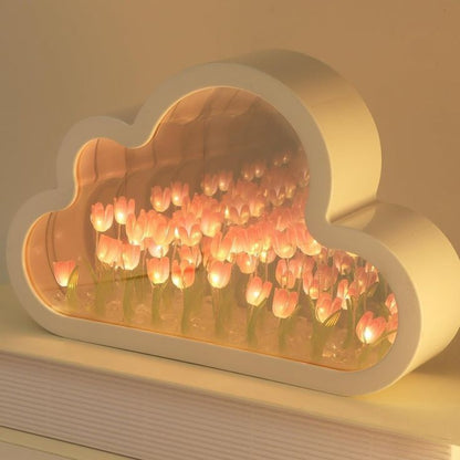 DIY Cloud Tulip Mirror Night Lamp