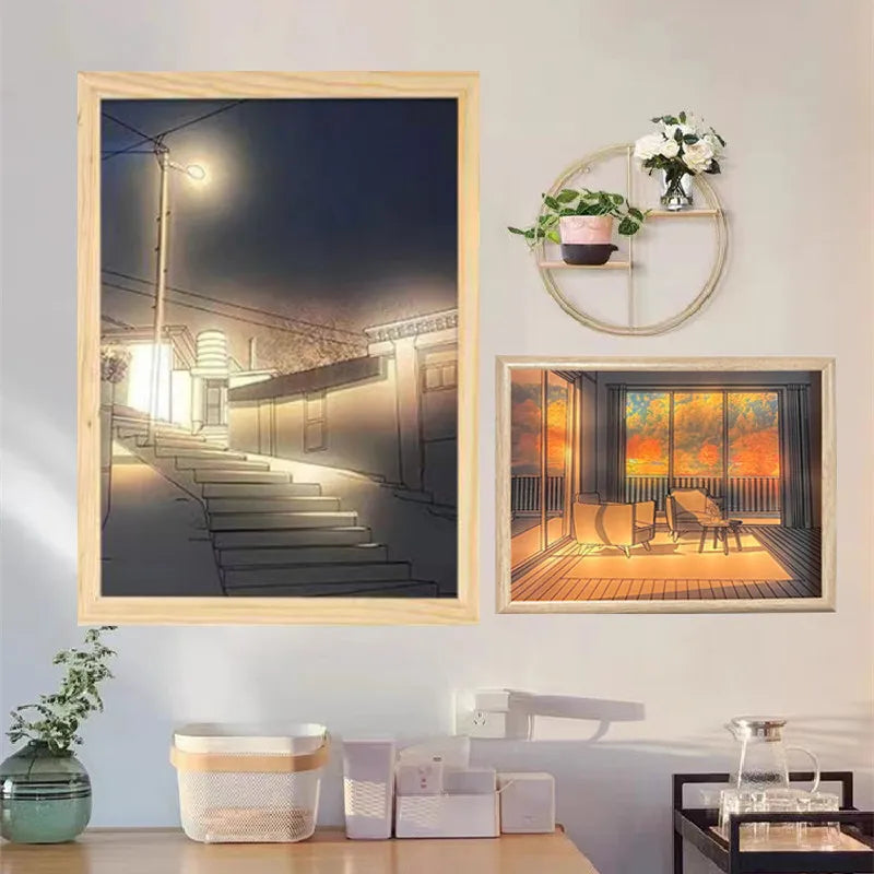 Street Light LED Photo Frame Light Painting USB Night Light Frame