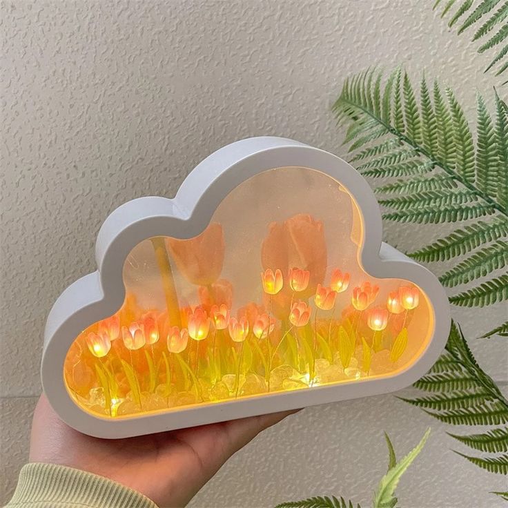 DIY Cloud Tulip Mirror Night Lamp