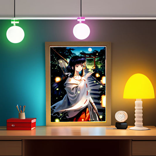 Inuyasha Light Painting Frame – Anime Artistry Redefined