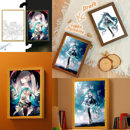 Hatsune Miku Anime Figure – Kawaii Light Painting Frame