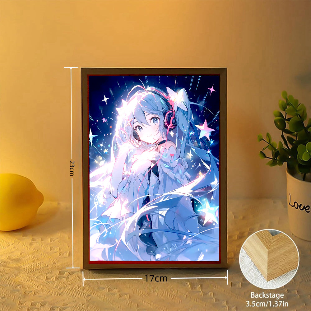 Hatsune Miku Anime Figure – Kawaii Light Painting Frame