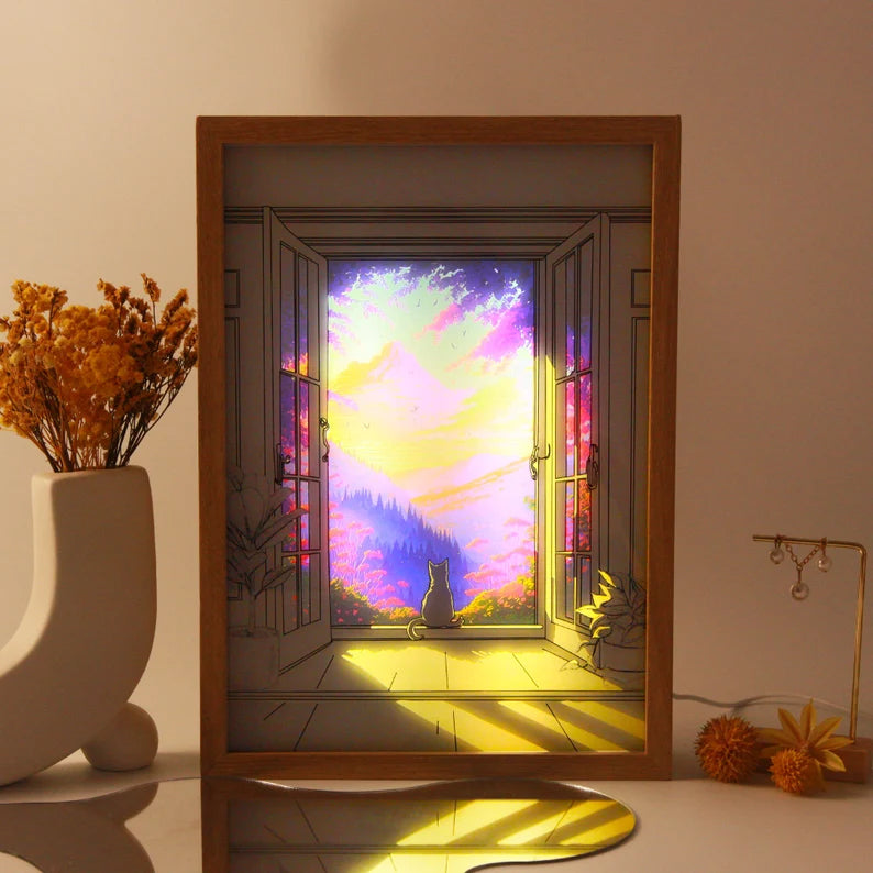 Cat's Window to Wonder Light Painting LED Frame