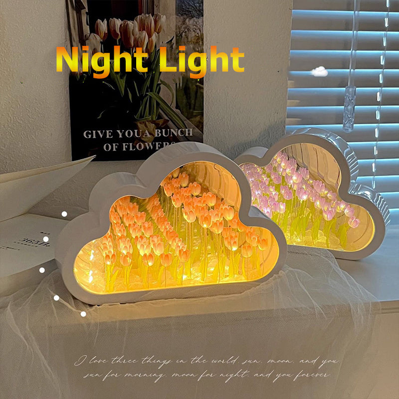 DIY Cloud Tulip Mirror Night Lamp