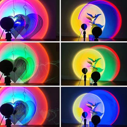 Remote Control RGB Sunset Lamp Projector 16 Colors Changing